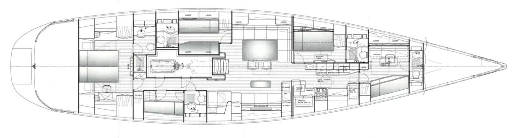 Interior Layout Swan 82, Stella