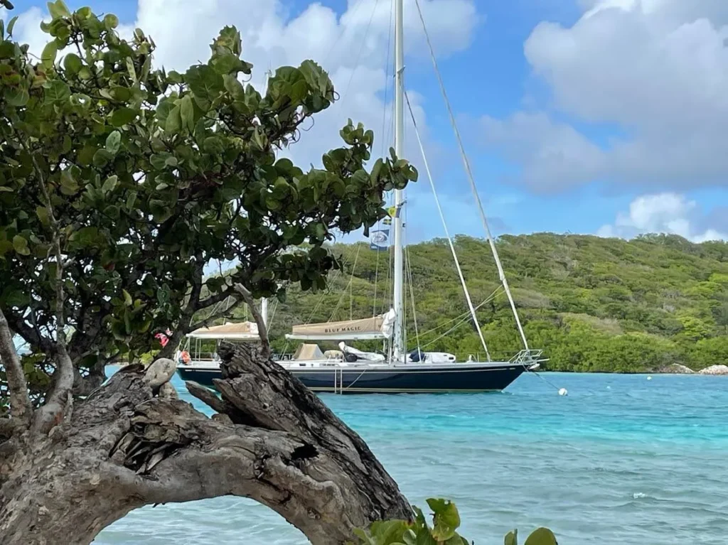 Swan 65 - Blue Magic at anchor Caribbean